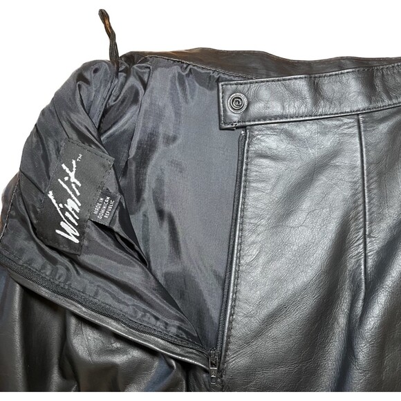 Winlit | Vintage Black Leather Skirt | Size 5/6 - Picture 5 of 8